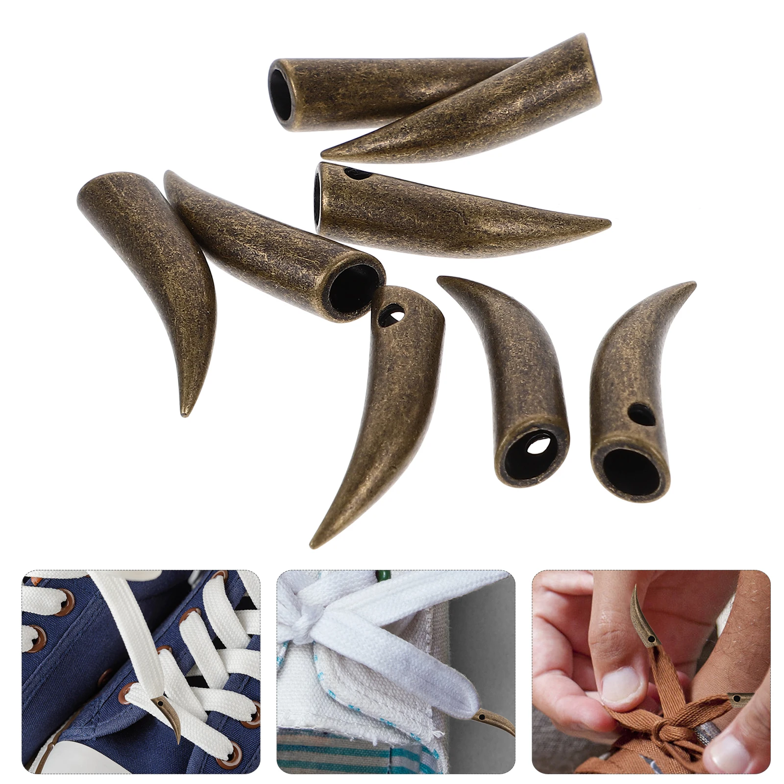 

8pcs Cow Metal Shoe Buckle Rust Free Shoe Lace Ends Tips Shoelace Tips Replacement for Sports Canvas Shoes Storage