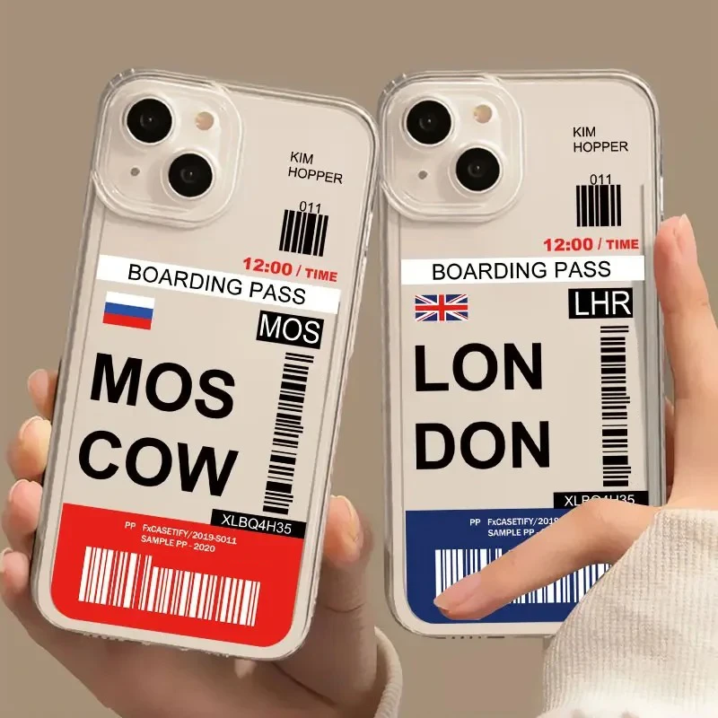 Lustige World City Tourist Ticket Label Handyhülle für iPhone 16 15 14 Pro Max Plus Staubdichte rutschfeste transparente Abdeckung Fundas – Detail 2