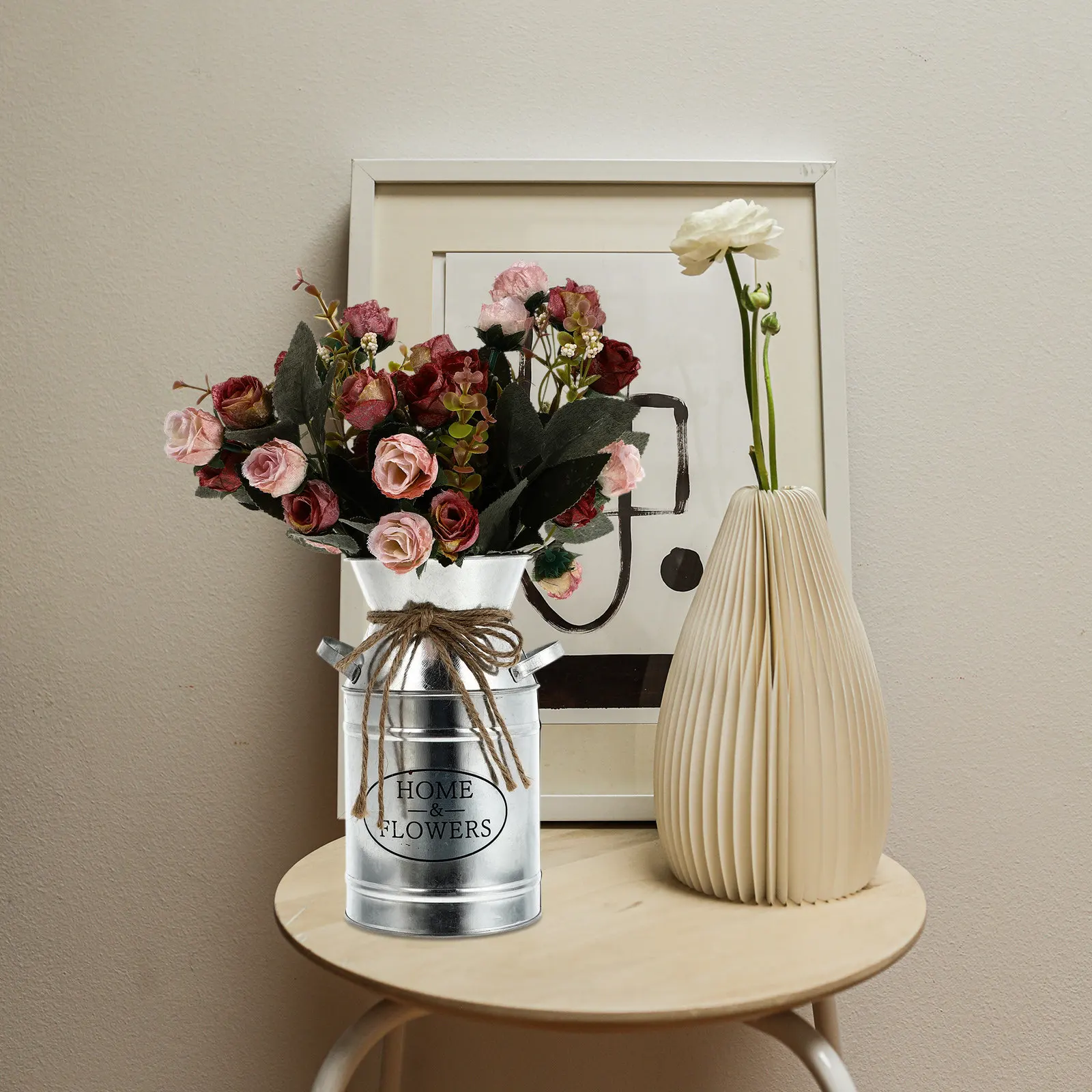 Retro Style Flower Bucket European Iron Decorative Bucket For Home Garden Planting Large Floral Barrel Display Home Furnishings