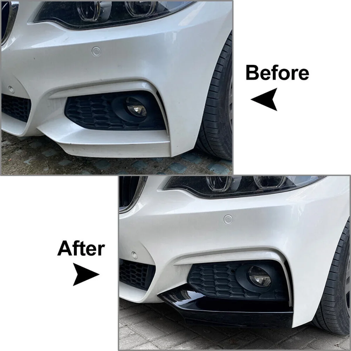 Front Bumper Splitter Diffuser For BMW 2 Series F22 F23 M235i M240i 218i 218d 220i 220d M-Sport 2014-2021 Front Bumper Canards