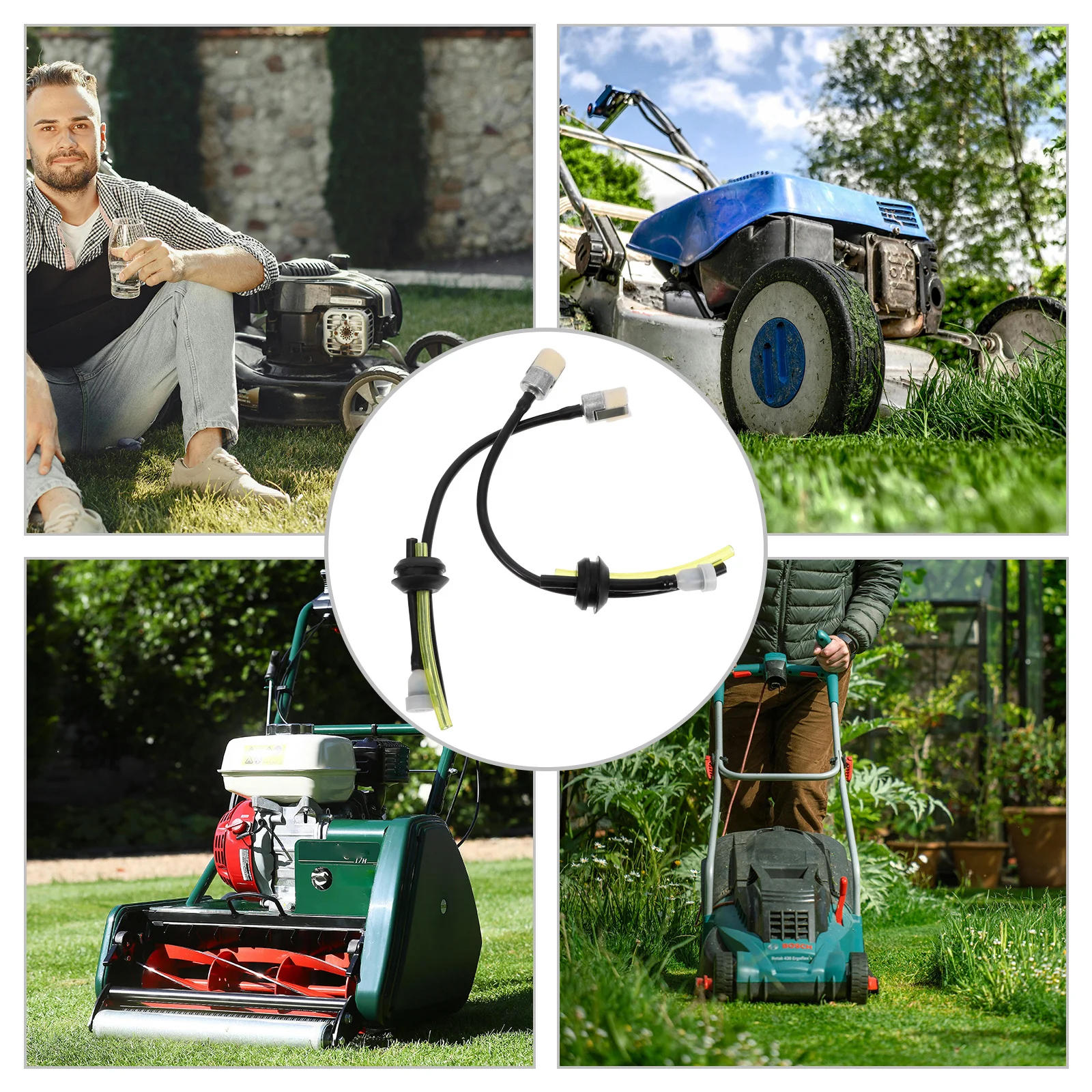 

2Pcs Hole Line Assembly System Kit for Small Engines Lawn Mower Grass Trimmer Brush Cutter Flexible Gas Hose Tube