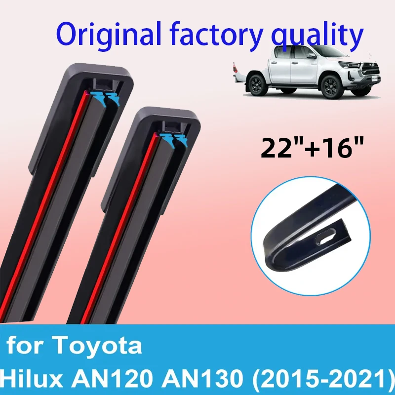 

2PCS Car Wiper Blades for 2015-2021 Toyota Hilux AN120 AN130 Front Windscreen Windshield Double Rubber Car Accessories 2020 2021