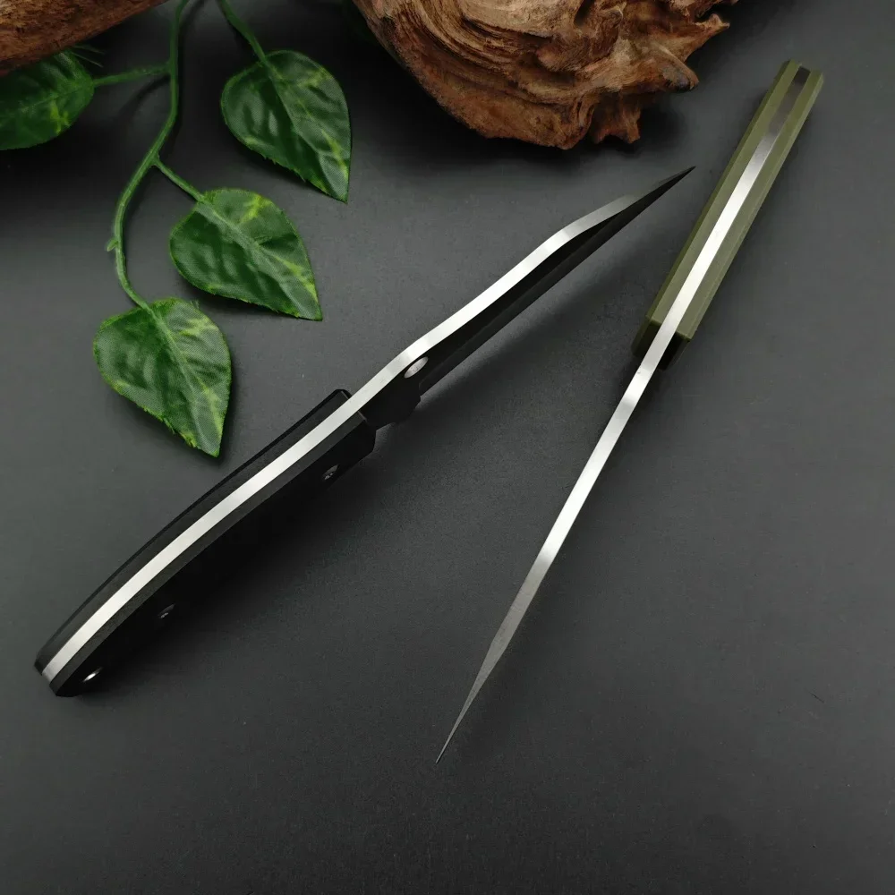 FB09 شفرة مثبتة Knfie G10 مقبض الفولاذ المقاوم للصدأ D2 شفرة حادة في الهواء الطلق المحمولة بقاء الصيد قطع سكين EDC أدوات