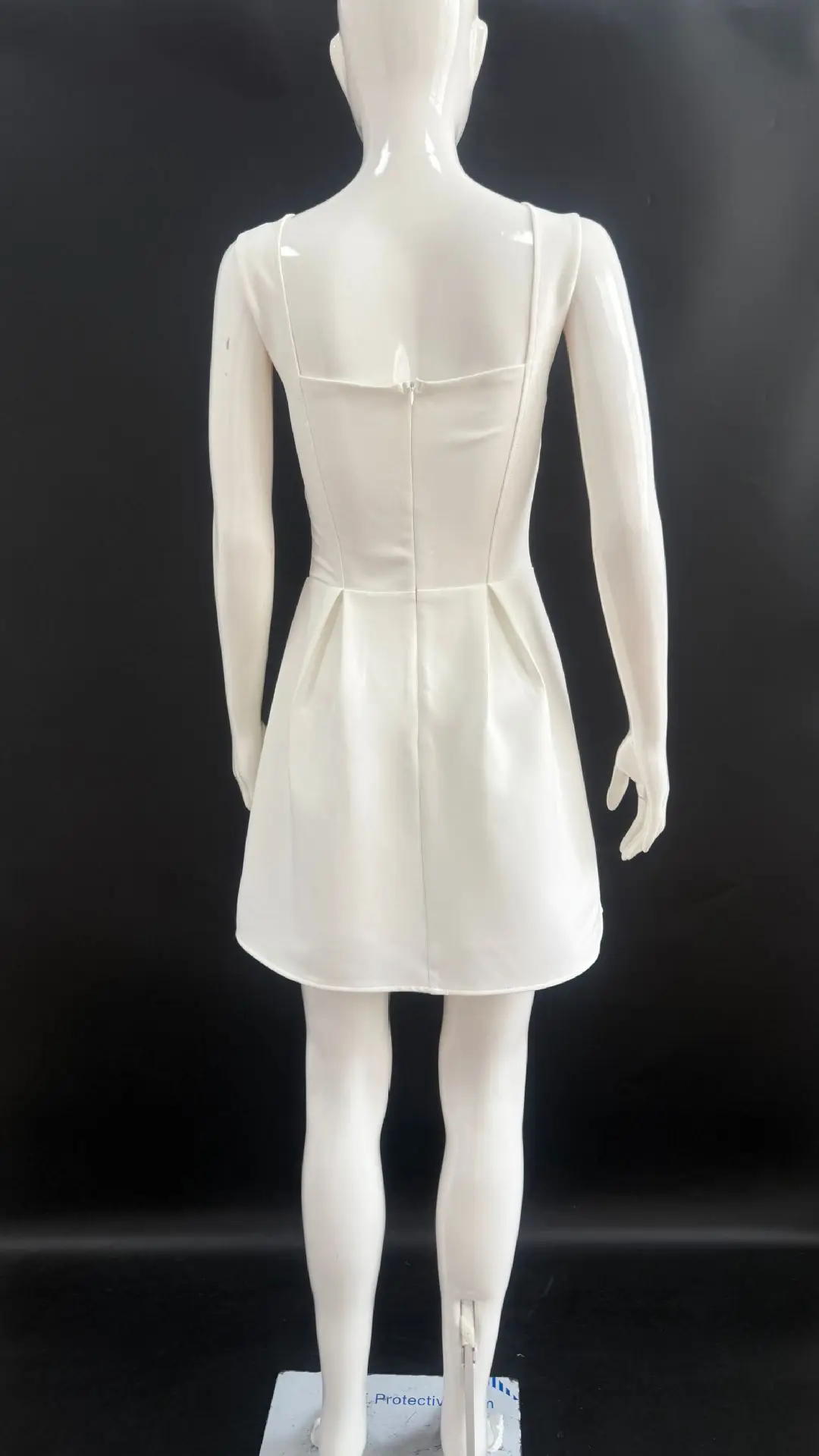 Mode Wrap la poitrine sangle robes printemps femmes sans manches mince col carré robe courte été taille haute Mini robe Camisole
