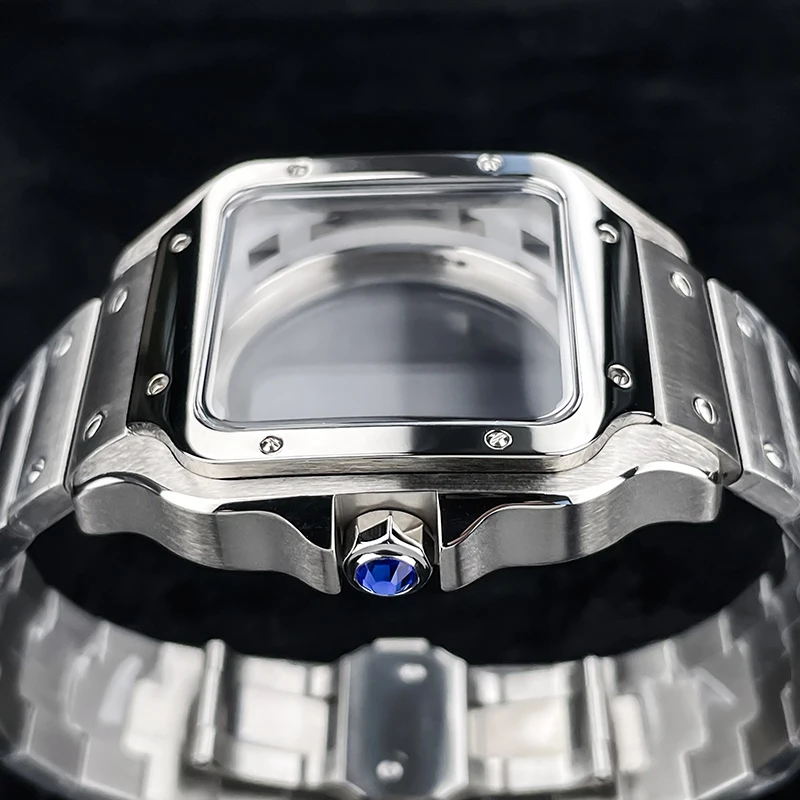 38mm Square Watch Case Stainless Steel NH35 Case Santo Modification Parts For SK Mod Fit NH36 NH35 Movement Watch Case NH35