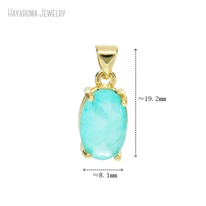 

5Pcs Jewelry Copper Wholesale Geometric Oval Invisible Setting Metal Cubic Zirconia Gold Color Pendant Charms PM53848