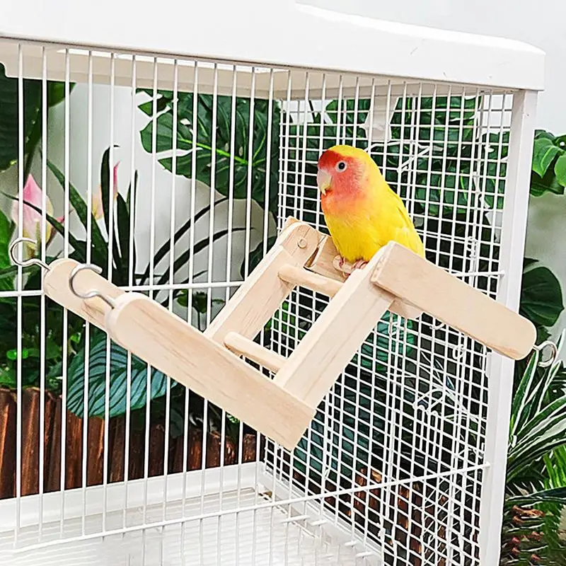 Bird Cage Ladder Wooden Climbing Ladder For Parrots Multipurpose Beak Grinding Toys Bird Climbing Toys For Standing Climbing