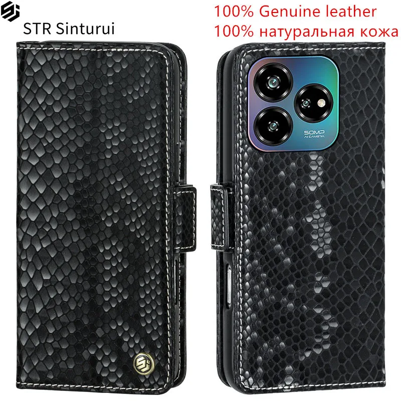 

STR Genuine relief pattern leather card Slot Wallet Cover For ZTE Axon 60 Lite 41 40 30 Ultra Pro Flip shockproof phone Case