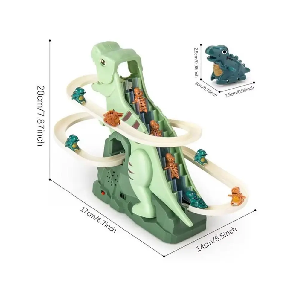 Nuovo dinosauro di plastica giocattolo per arrampicata su scale puzzle educativi set da gioco pista da corsa set di montagne russe giocattolo per bambini