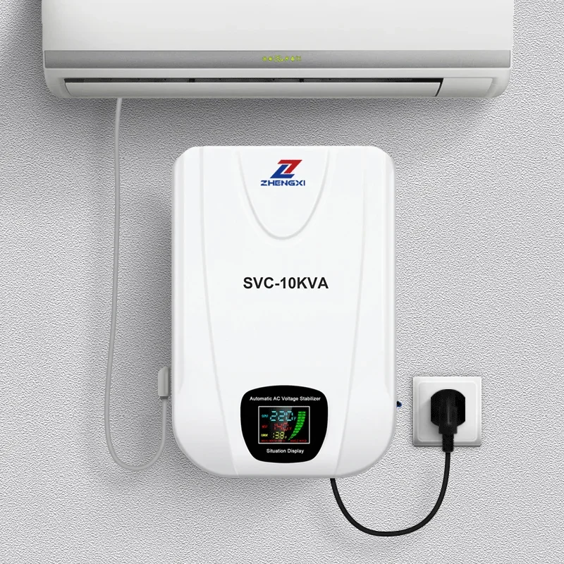 Wall Mount Servo Motor Stabilizer AC 5KVA 10KVA 12KVA 220V AVR Automatic Voltage Regulator with LCD Display