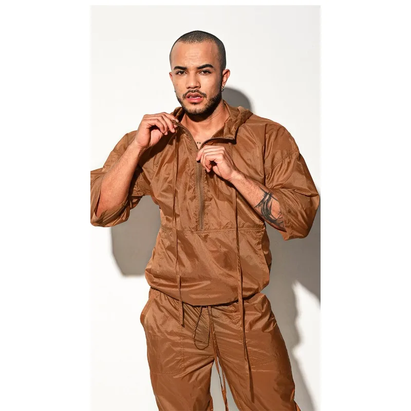 Cross-border wholesale supply Men's loose beach pants vacation travel translucent shorts B4123