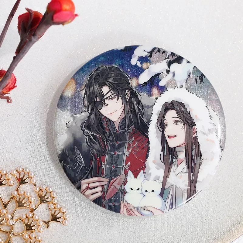 Xie Lian Hua Cheng Popular Anime 75mm Snow Season Theme Badges Secondary Peripherals Comic Exhibition Gifts Manga Enamel Pin