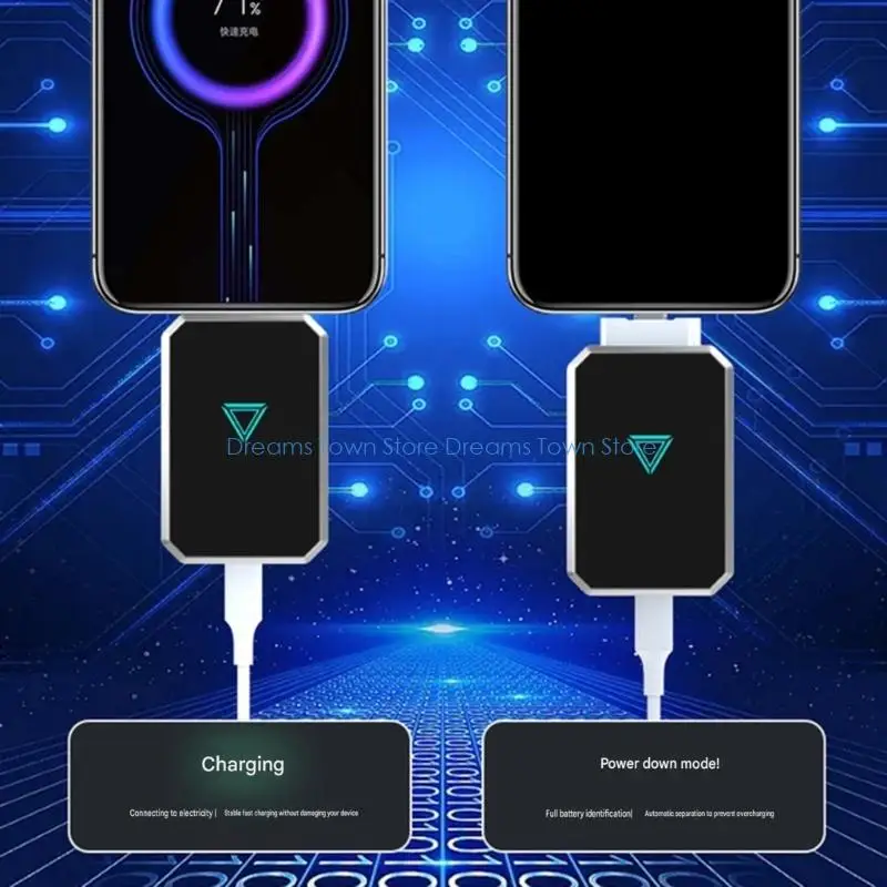 HX6A USB C Charging Split Adapter for Full Pause, Type C Male to Female Form with 140W Capacity for Desk, Home, and Carry Use