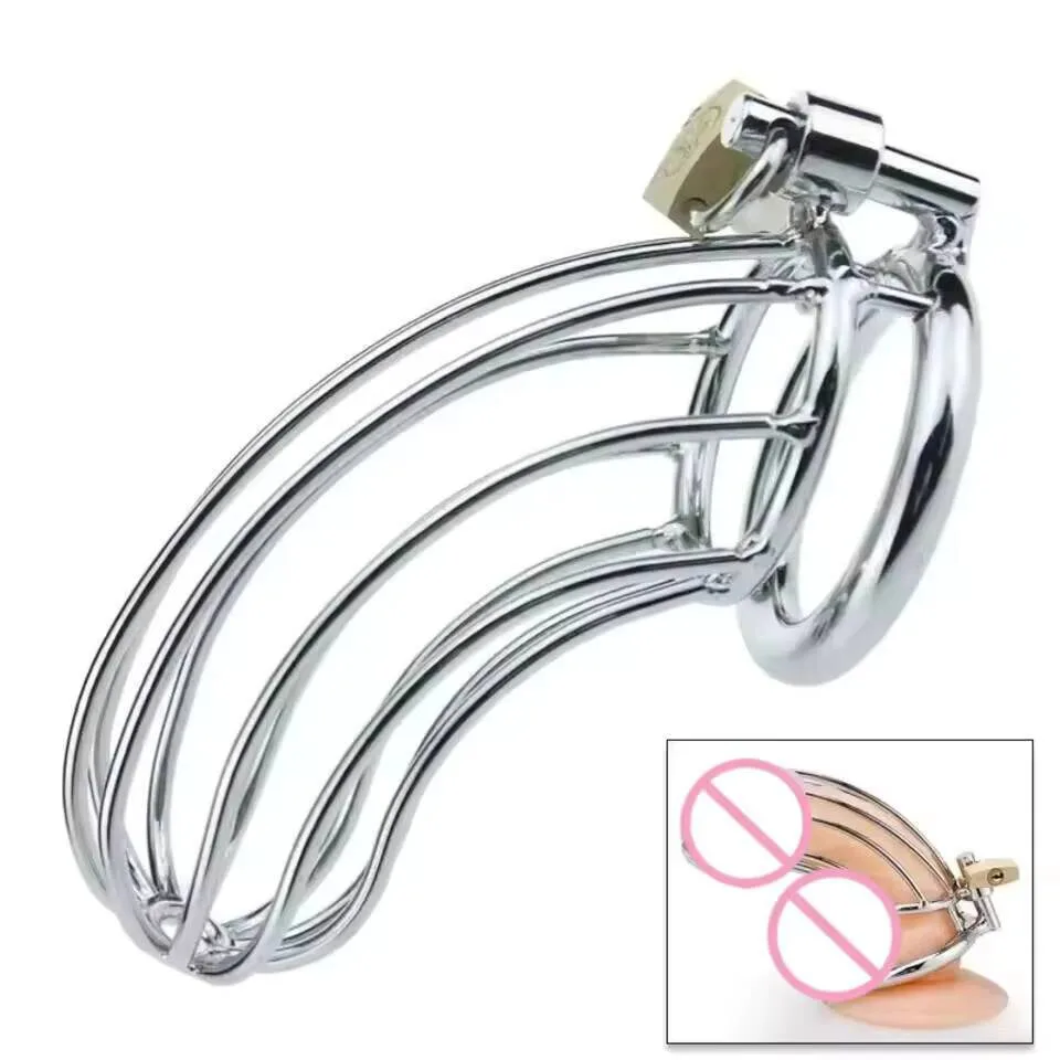 وعاء من الستانليس ستيل الأسود الديك قفص ذكر العفة قفل جهاز 40/45/50 مللي متر Matel الطيور قفص صنم القضيب الدائري SM المنتج #2