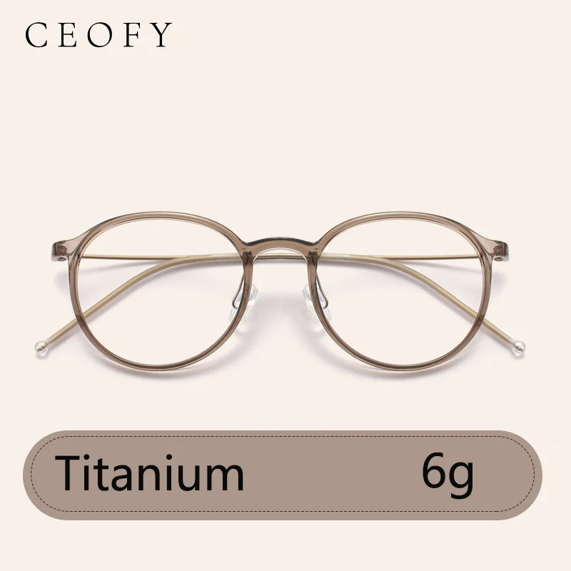 Ceofy Women Titanium Eyeglasses Frame Stylish Optical Myopia Ultra-Light Brand Designer Prescription Glasses Frame New Arrival