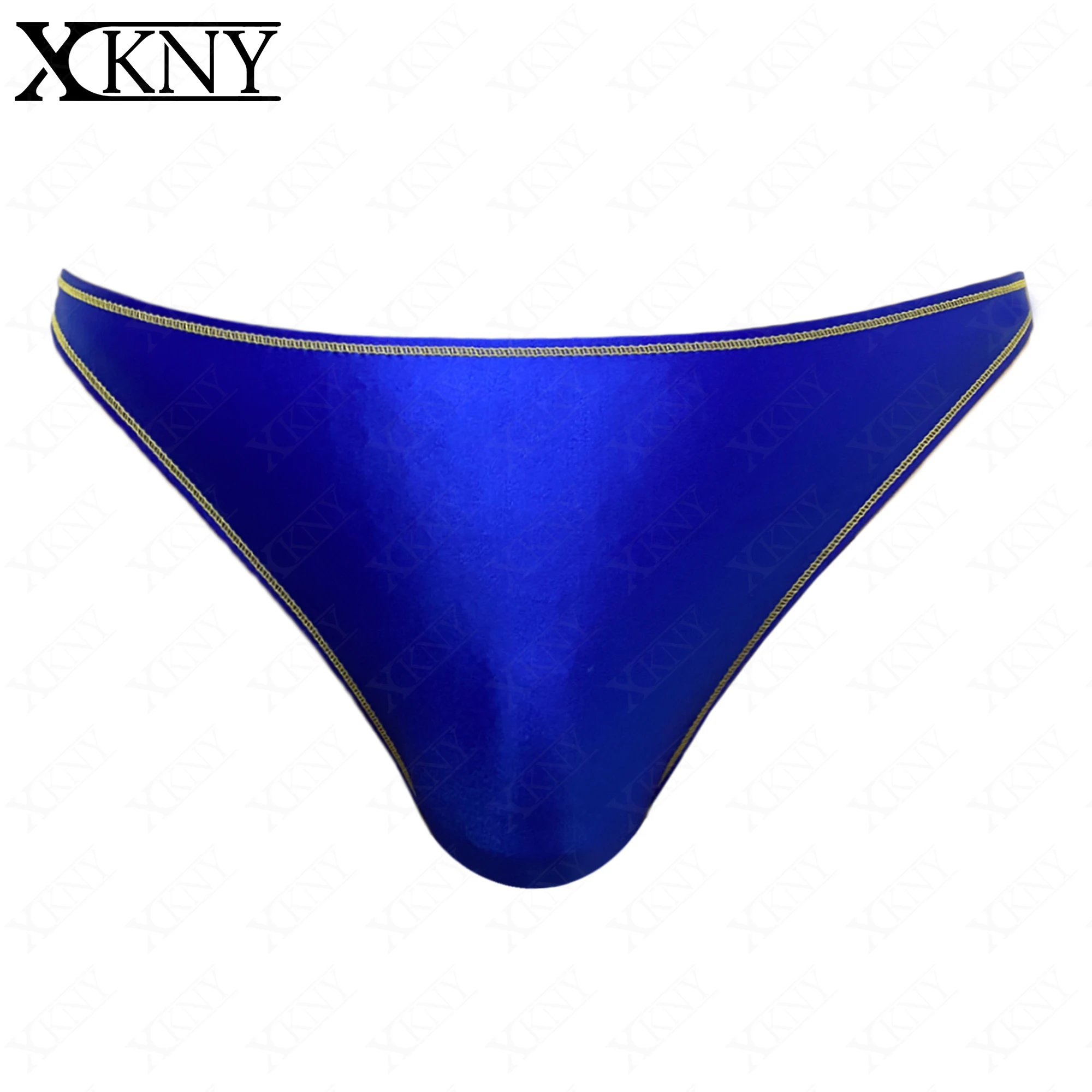 XCKNY larger waist men glossy underwear oil Contrasting edge breathable sports briefs Silk High elasticity briefs Mens bikini