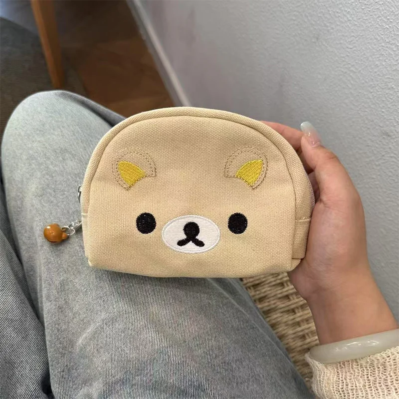 

New Cute Rilakkuma Coin Purse Cartoon Large Capacity Portable Makeup Bag Student Dormitory Sundry Items Storage Bag Couple Gift