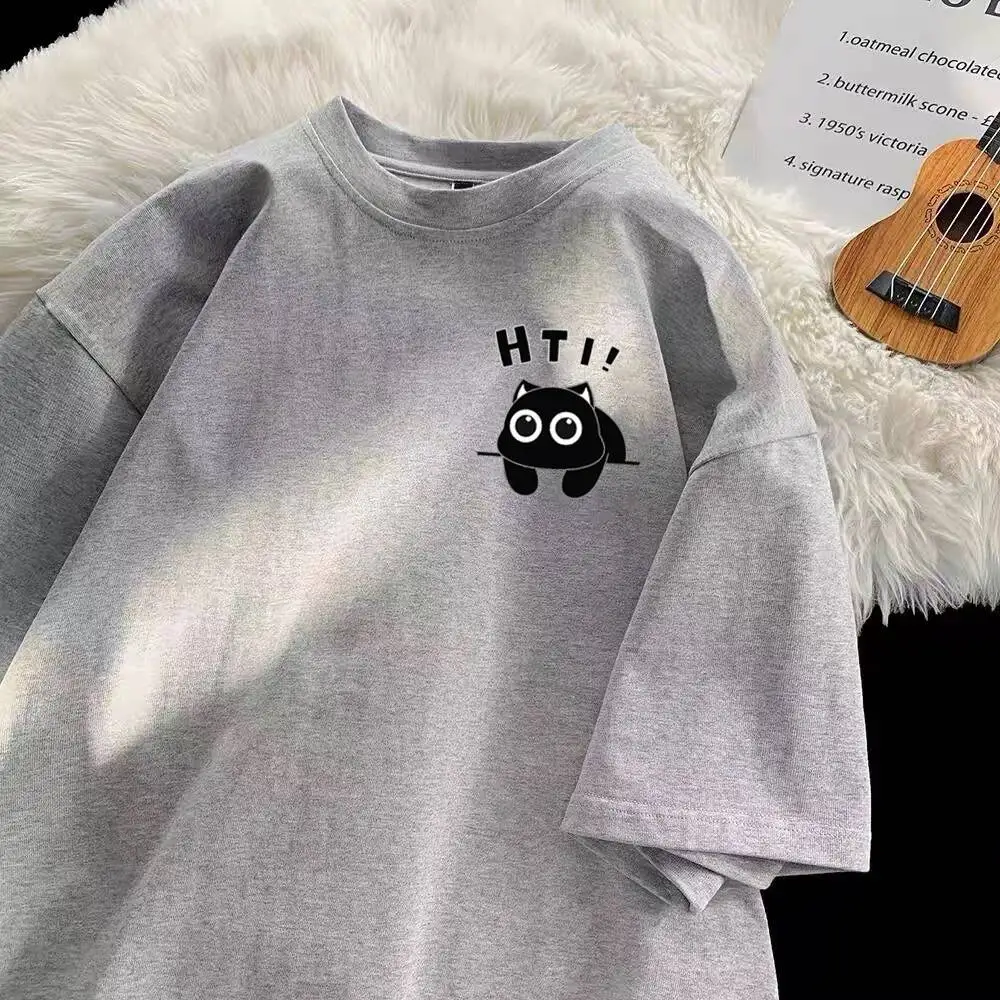 

Loose Men's Short Sleeve T-Shirt Fashionable Casual Cotton Breathable Summer Top Printed Design Comfortable Standard Fit