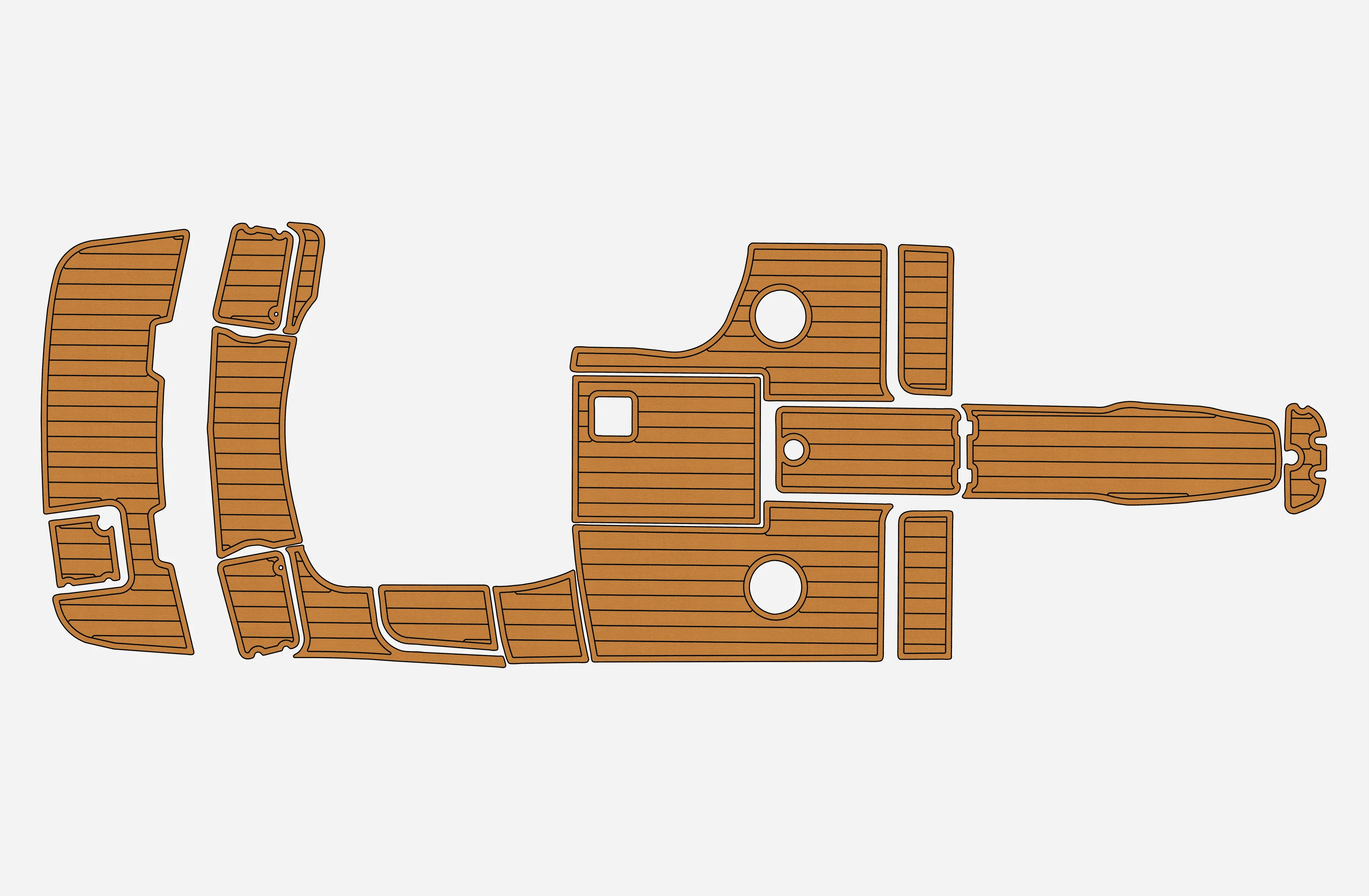 Non-Slip EVA Faux Teak Marine Mat Self-Adhesive 6mm Yacht Cockpit Pad for 2001 Chaparral 220 SSI Boat Decking Easy Install