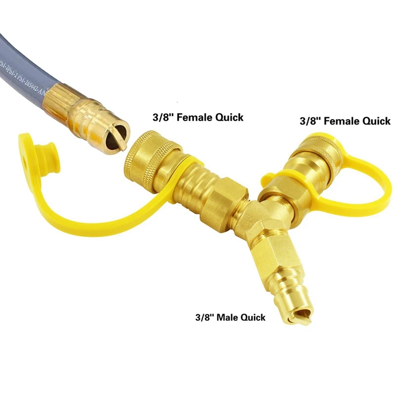 Conector rápido de Gas Natural tipo 3/8, conector en forma de Y adecuado para hornos/hornos de Pizza