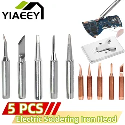 5Pcs Electric Soldering Iron Head Tool Copper Welding Head 900M-T-K Pure Copper Soldering Iron Welding Equipment Welding Tool