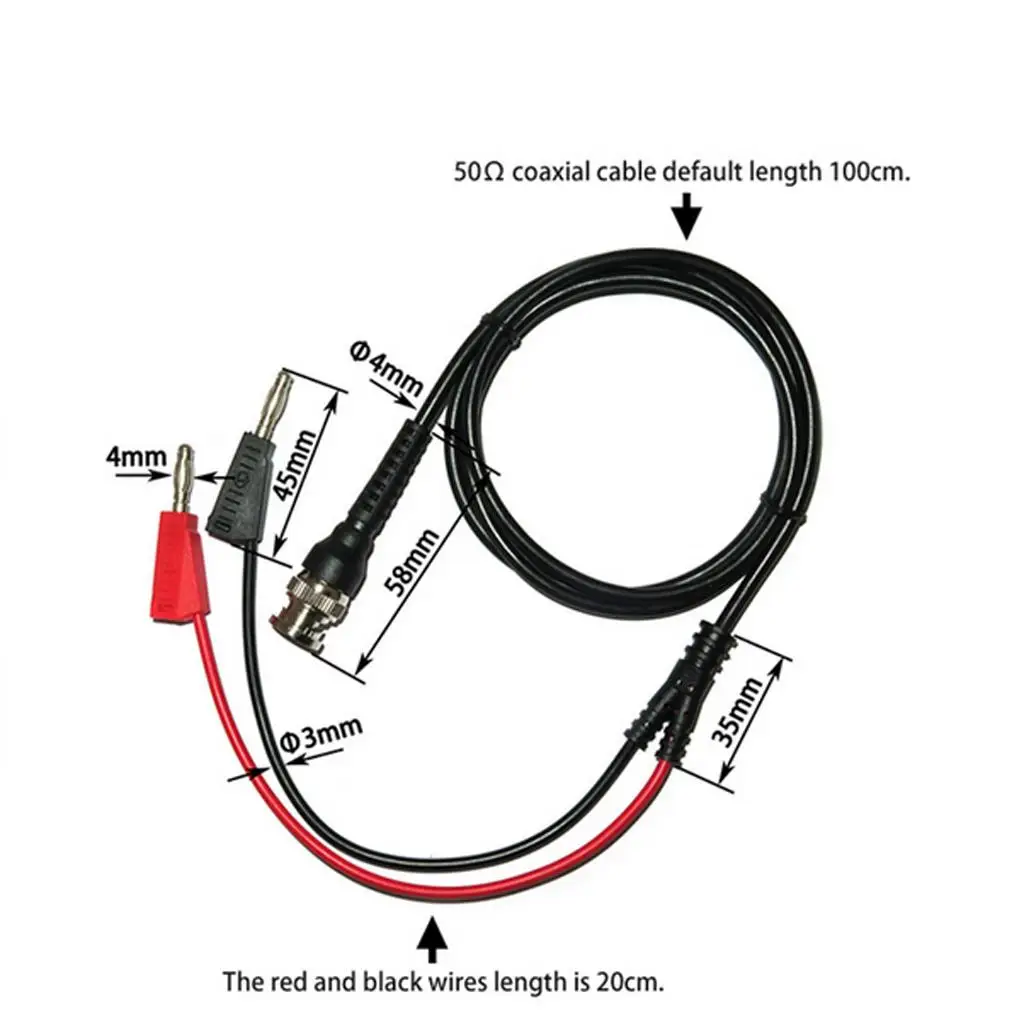BNC Q9 to Dual 4mm Stackable Banana Cable Injection Molded Test Leads for Signal Generator Measurement