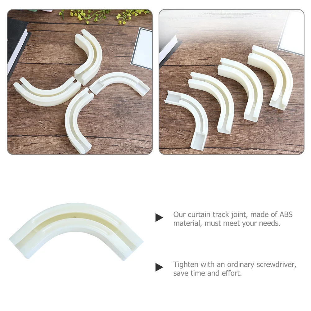 Curtain Accessories Roman Rod Track Connector Window End Joints Metal Guide Home Replacement Abs Rail Glider Attractive