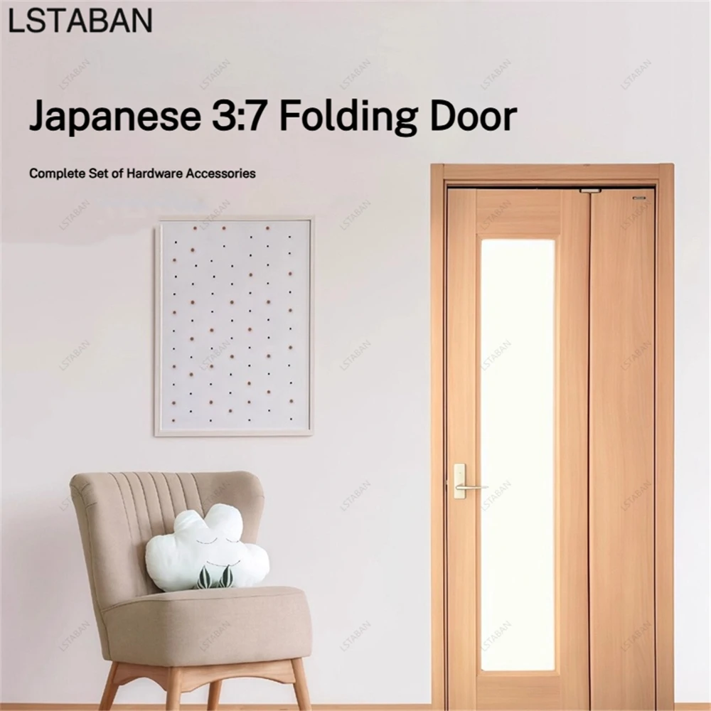 Japanese Style 37 Split Folding Door Hinge Hardware Top Mount Track No Bottom Rail Bathroom Interior Door Space Saving System