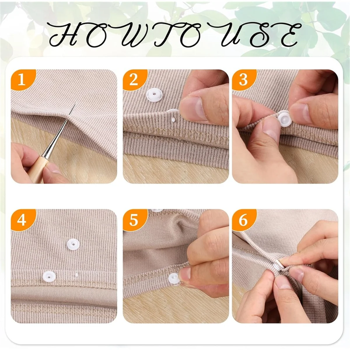 SSR 100 Sets T5 Plastic Snaps, White T5 Plastic Snaps No Need Tools, No-Sew Buttons for Crafts Cloth Diaper Bibs