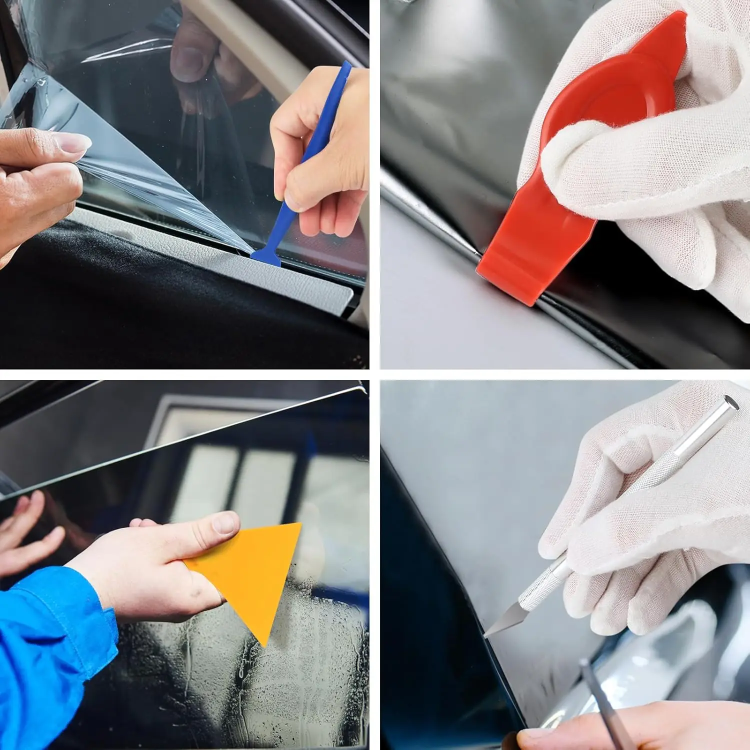 Auto Film Wrapping Tool Kit Fenster Tönung Werkzeuge Vinyl Wrap Filz Rakel Wrap Stick Vinyl Cutter Utility Messer Kunststoff Schaber – Detail 19