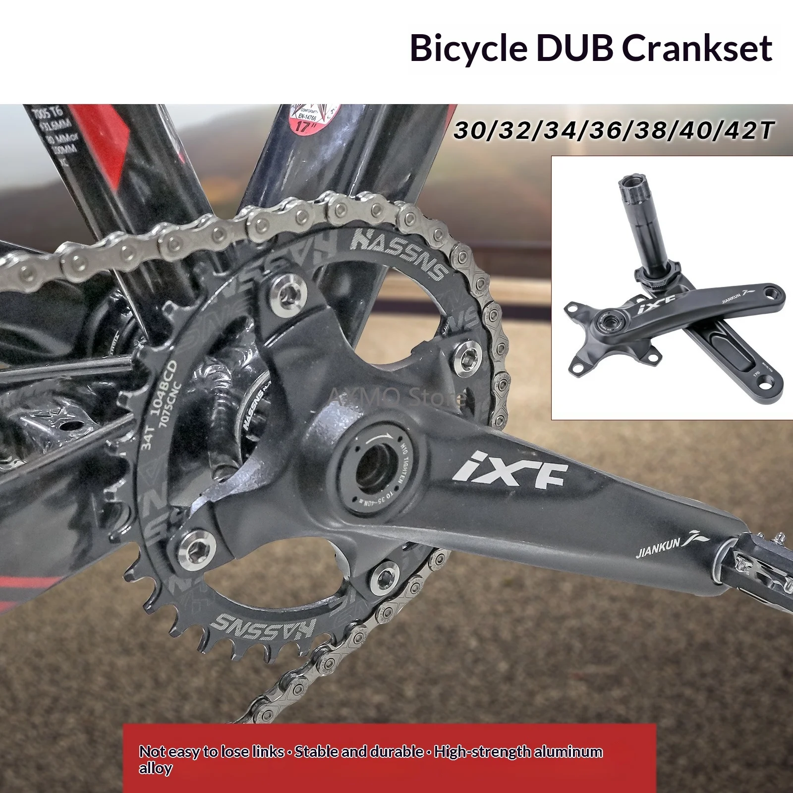MTB IXF DUB Hollow Crankset 104BCD Narrow-Wide Chainring 10/11 Speed Split Crank 30/32/34/36/38/40/42T Bicycle Accessories