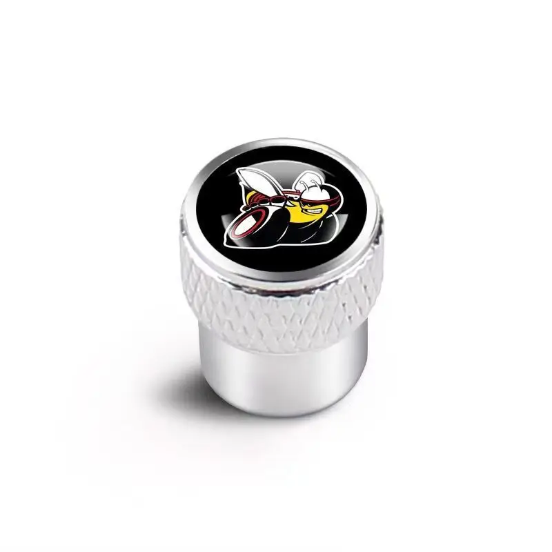 4 SZTUK Stop aluminium Logo Little Bee Nakładka na zawór opony Nakładka na zawór powietrza na koło opony Nakładki na zawór powietrza do modnych samochodów ciężarowych Akcesoria samochodowe
