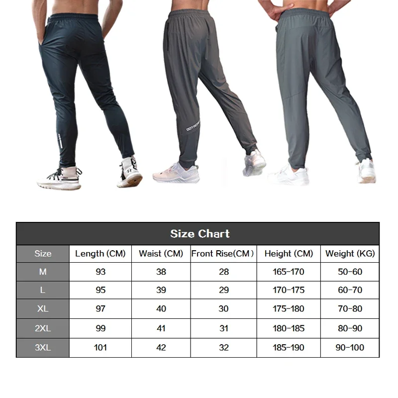 Summer Men Ice Silk Jogging Trousers Pants Fitness Running Stretch Pant Men\'s Breathable Sweatpants Training Sport Pants