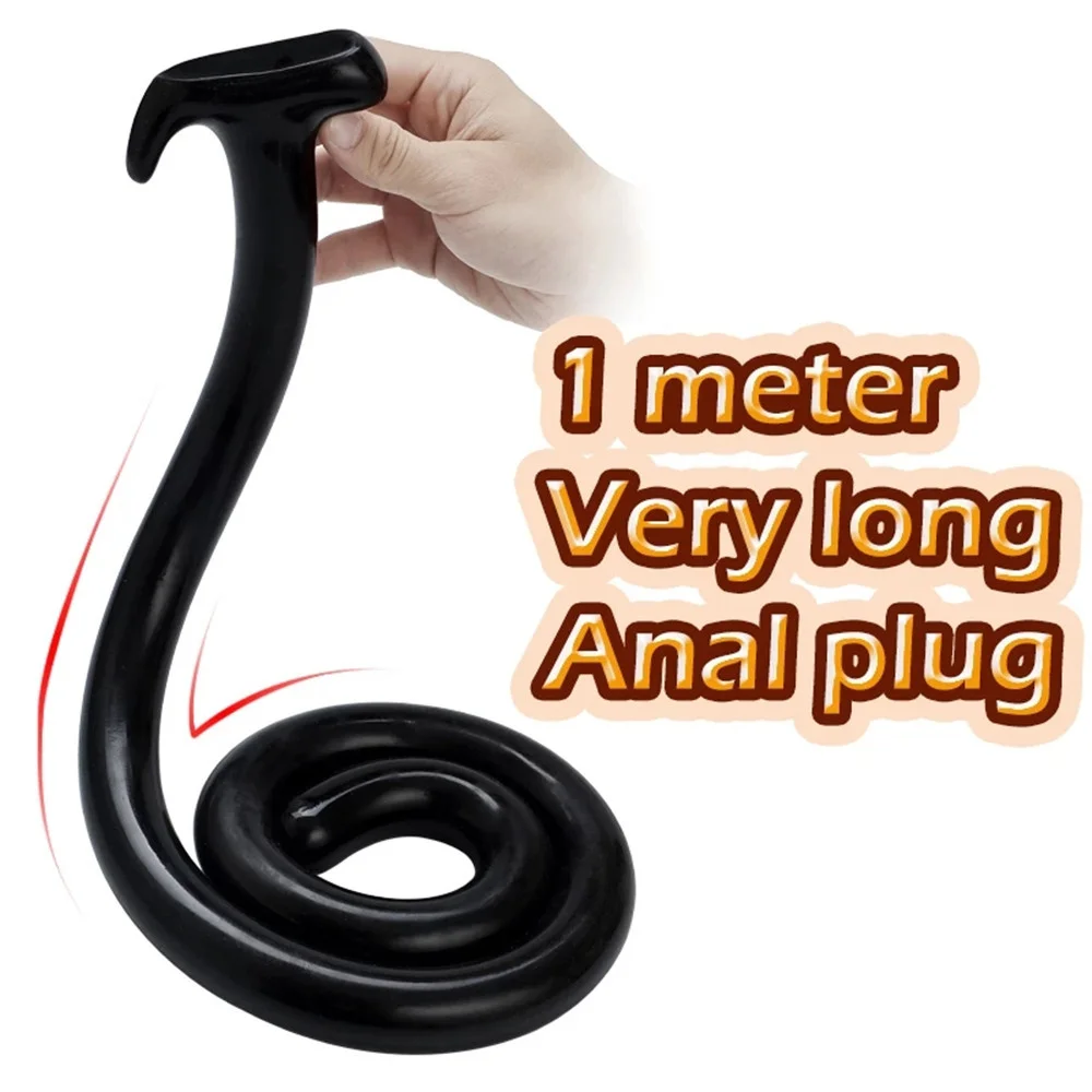 1M Long Anal Plug Soft Buttplug Vaginal Stimulator Silicone Dildo Anus Prostate Massager Anal Trainer Sex Toys For Men Women