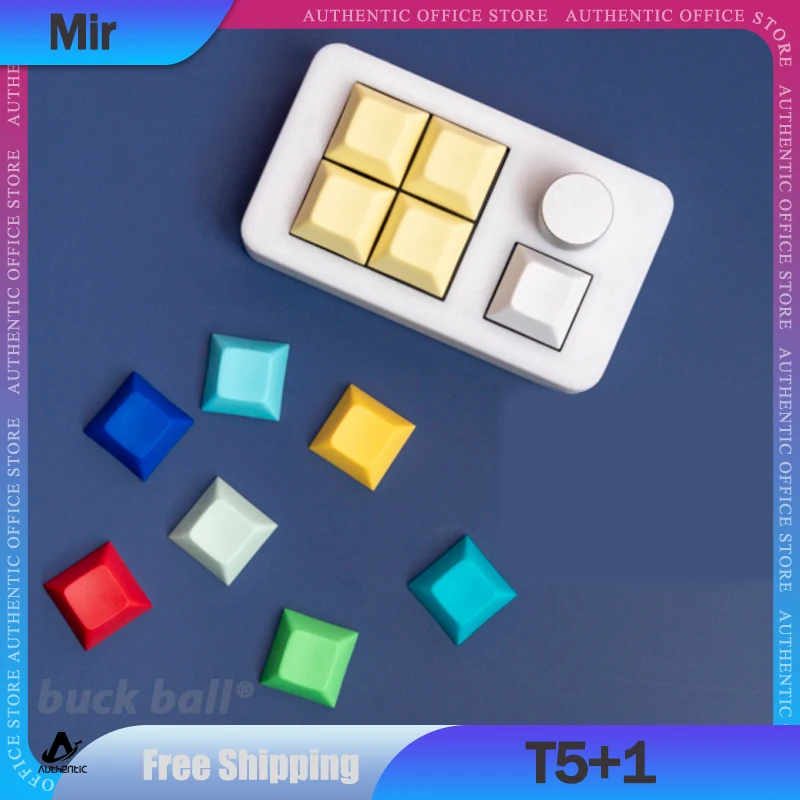 Mir T5+1 Numeric Keypad Mini Wired Keyboard ABS Plastics Customized Numpad 5+1 Keys Keypad With Knob For Gaming Keyboards Gifts