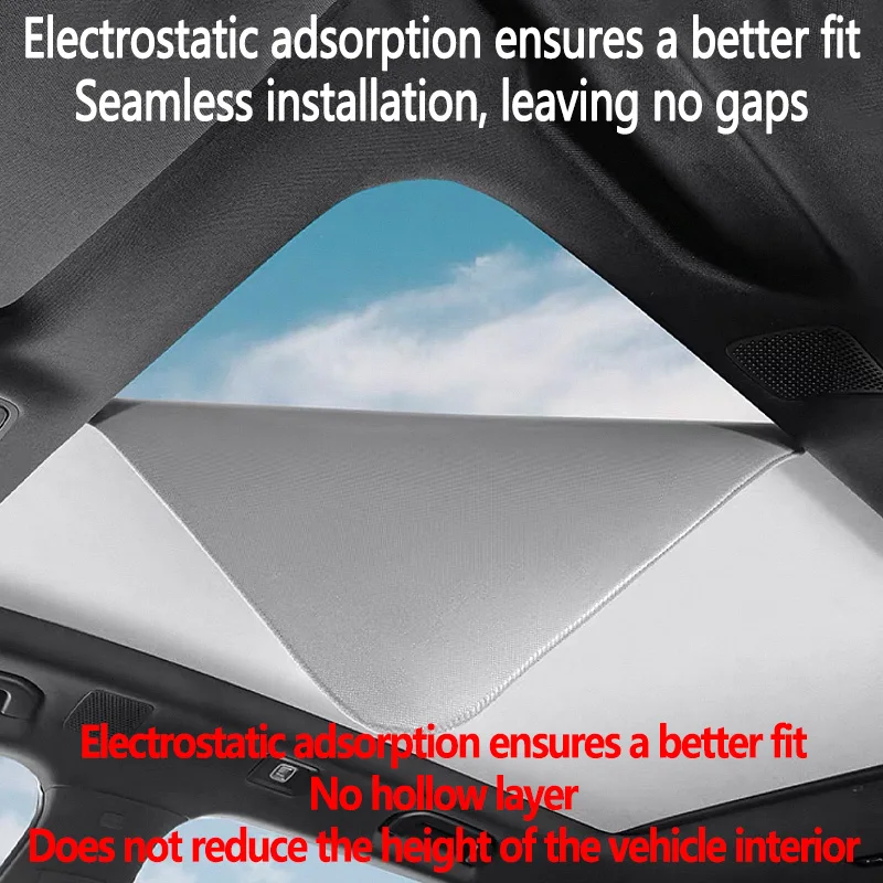 

Car Panoramic Sunroof Insulation Roof For Škoda Enyaq Coupé 2022~2027 Protection Electrostatic Adsorption Sky Sunshade Anti-UV