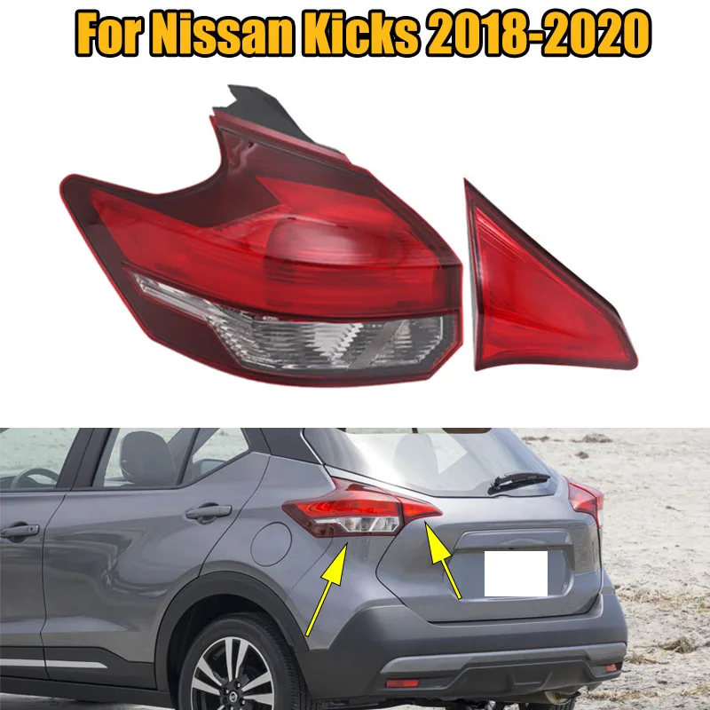 

For Nissan Kicks 2018 2019 2020 Car Rear Light Tail Driving Brake Taillight Warning Signal Stop Lamp No Bulb Car Accessories