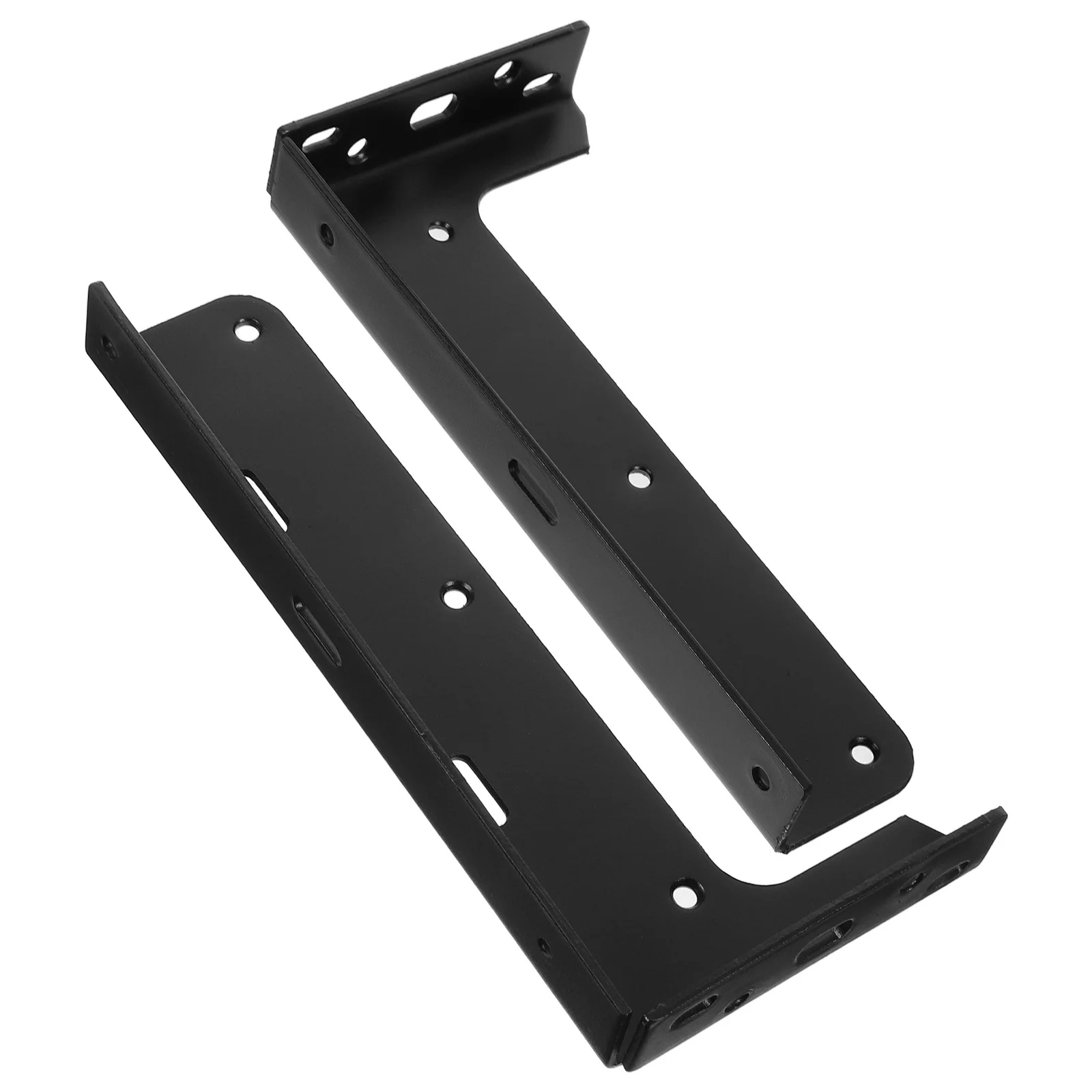 

2Pcs Floating Shelf Brackets Heavy Duty Black Metal Wall Mount Cabinet Installation Support Kitchen Cabinet Brackets