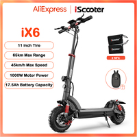 iScooter iX6 Electric Scooter 1000W 45km/h Powerful Kick Scooter 17.5Ah 11 inch Anti-skid Off-Road Tire Scooters 65km Max Range