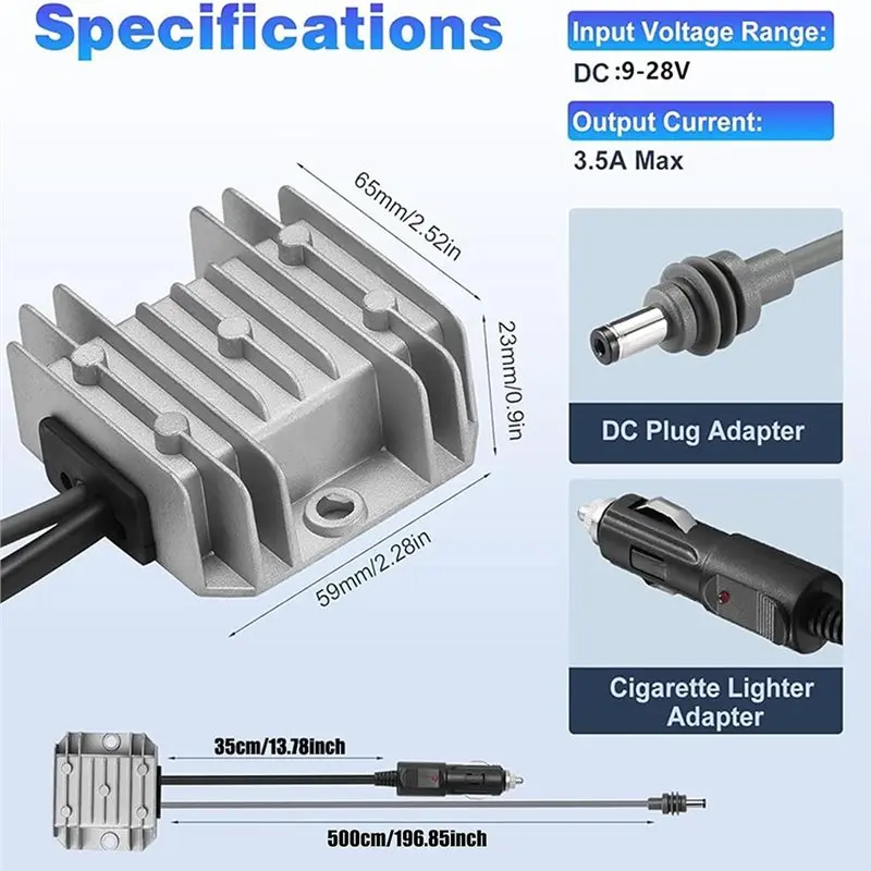 [NEW A09R!】 Step Up Converter Adapter For Starlink Car With Adapter Cable With 5M DC Plug