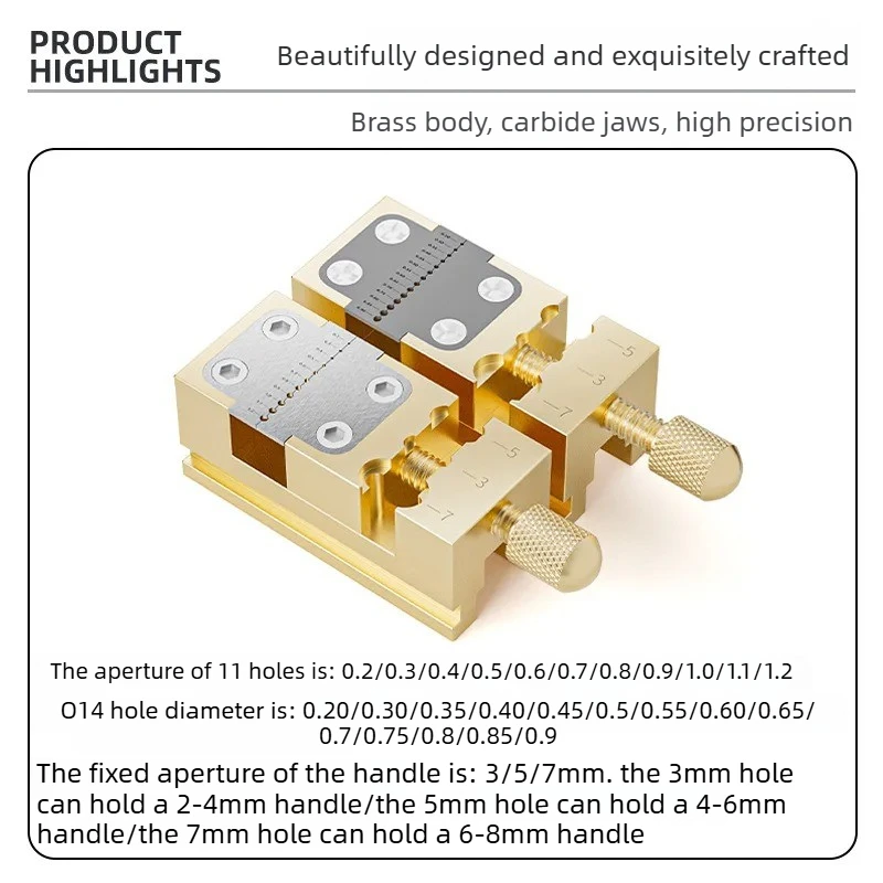 Precision Brass Watch Bench Vise Repair Fixing Tool  Balance Wheel Pointer Tube Professional Crow Pinion Roller Holder for Watch