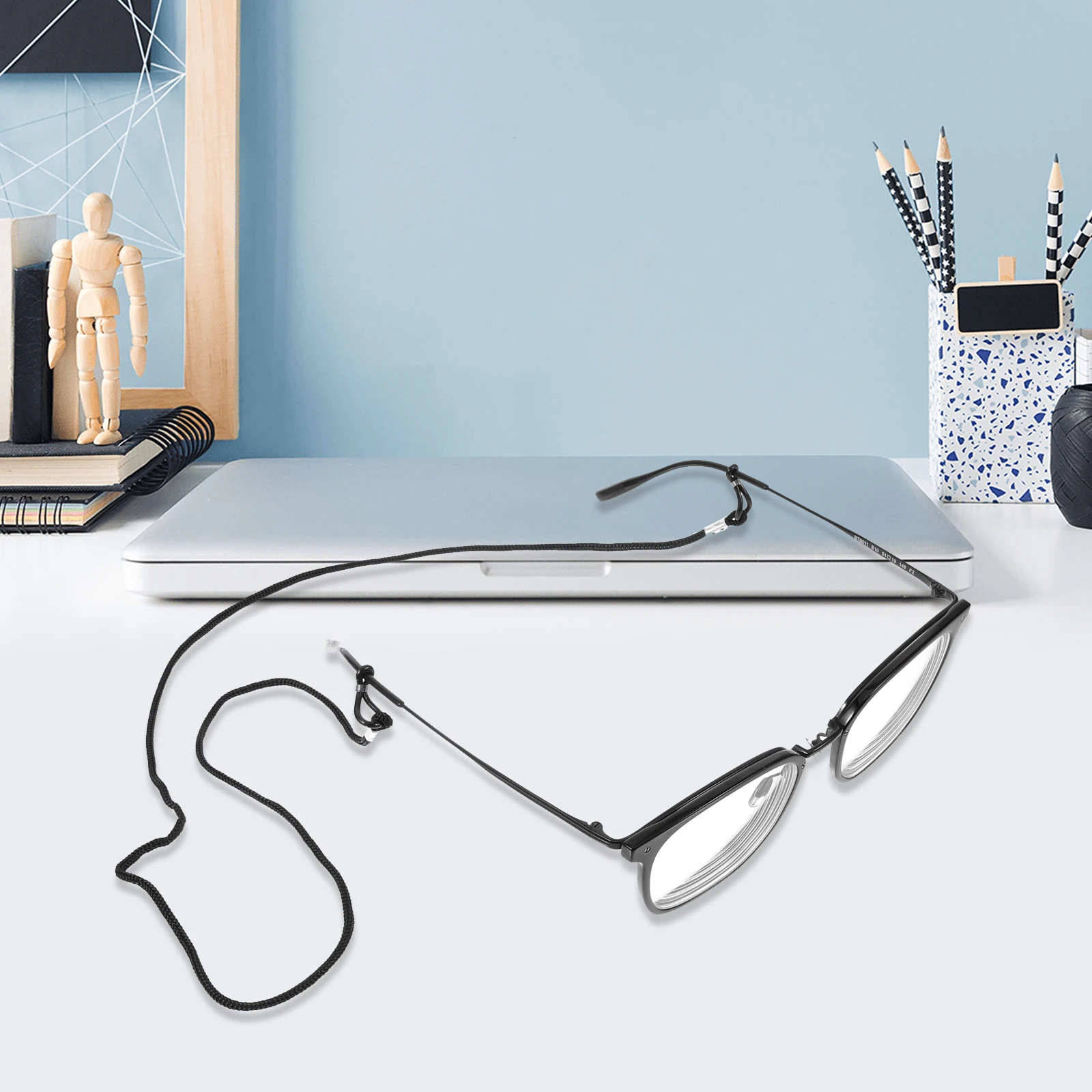 

12pcs Black Eyeglass String Scratch Wear Resistant Secure Fit Easy Attachment For Reading Sunglasses Prescription