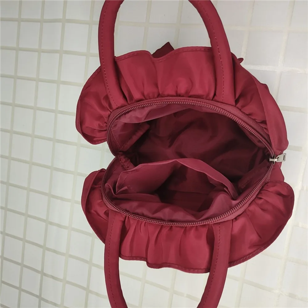 

New Bowknot Ladies Handbag With Zipper Solid Color Phone Bag Top Handle Summer Purse Women