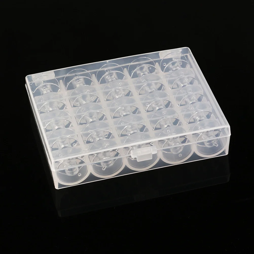 

50pcs Clear Plastic Machine Spools Storage Case Small Domestic Machines Lightweight Carry Practical For Beginners Sewing Machine