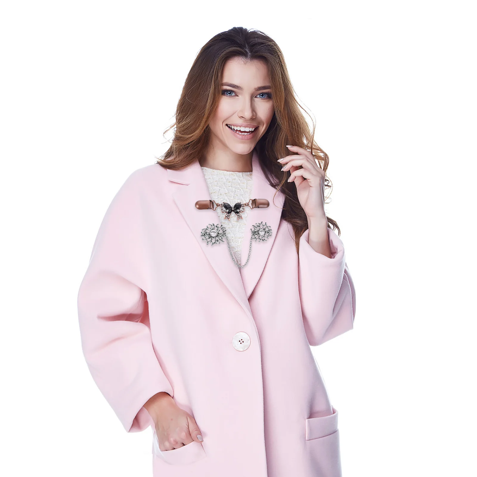 2 قطعة دبوس الصدر المعدني التلبيب دبوس دقيق بروش كليب ل سترة شال دبوس الأمان سترة الموضة كليب بروش الرجعية