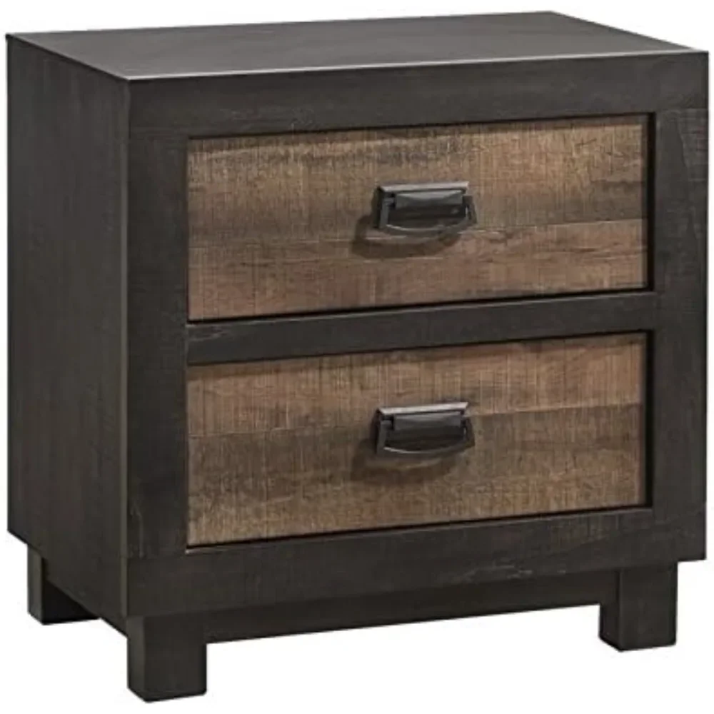 

Solid Wood 2-Drawer Nightstand in Walnut Features Two (2) Spacious Drawers for ample storage