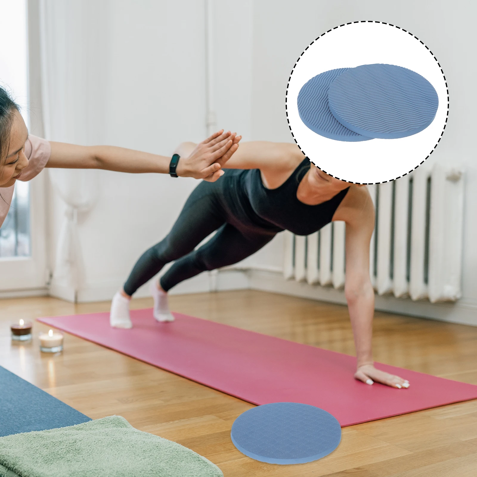 

1Pair Elastic Yoga Knee Pads Anti-Skid Cushion Professional Household Pads for Workout Pilates Balance Exercise Mat