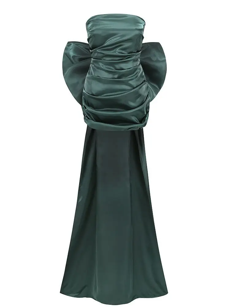 3 cores mulheres sexy strapless mini cetim vestido de festa elegante celebridade designer gravata borboleta formatura cocktail bodycon vestido