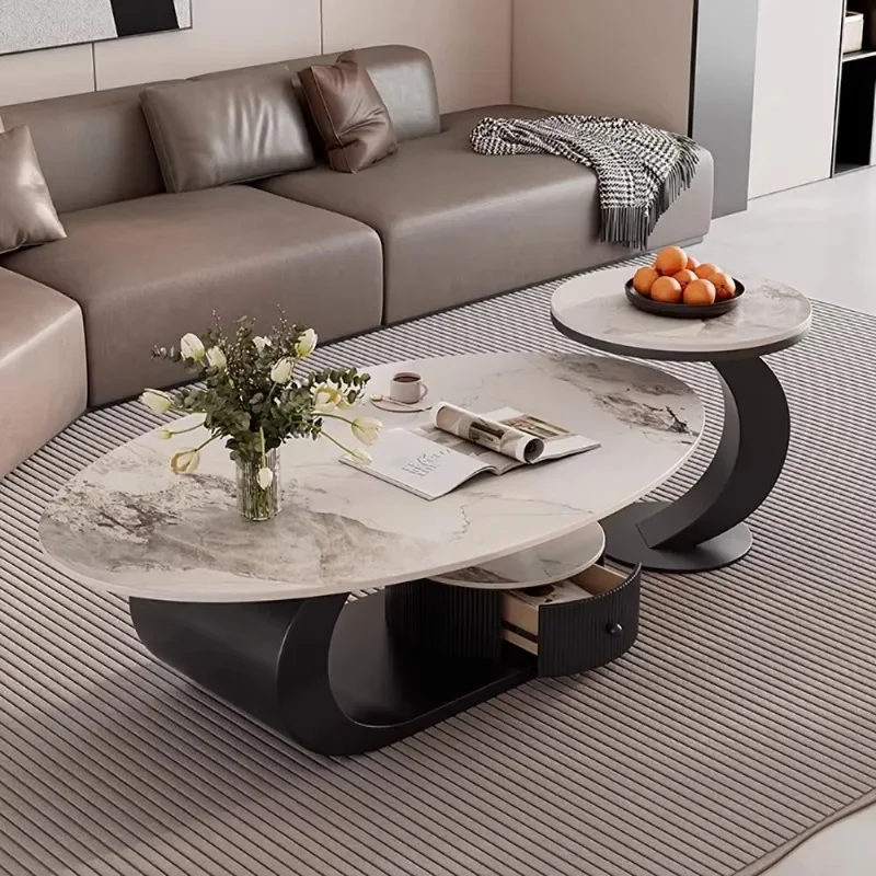 -hhNordic Display Coffee Table Luxury Modern Coffee Table Trendy Vintage Side Table Basse De Salon Living Room Furniture*