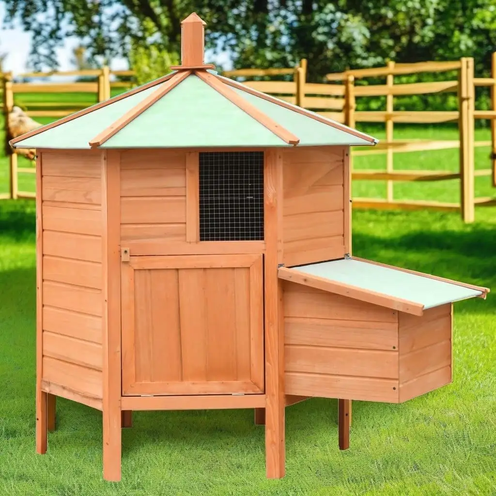 Durable Pine & Fir Wood Chicken Cage 49.6x46.1x49.2 - Perfect Hen House for Backyard Farming